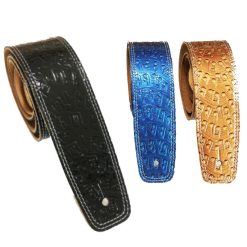 Music Note Patterned Leather Guitar Strap, 3 Colors Available