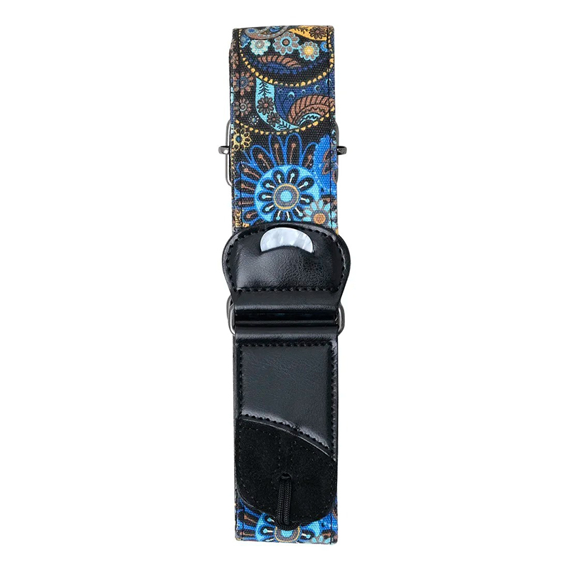 Handcrafted Vintage Guitar Strap with Celestial Mandala