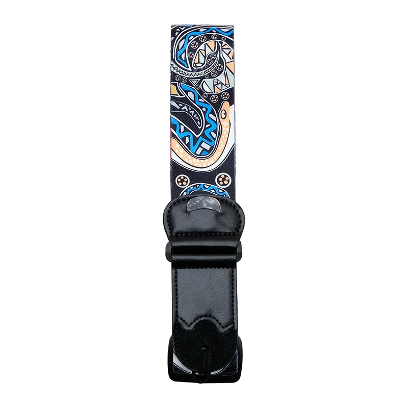Vintage Guitar Strap with Ocean Tribal Spirit