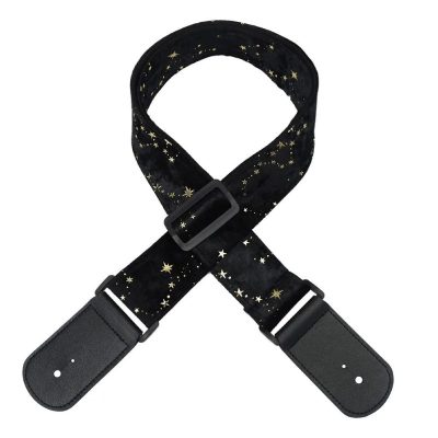 Black guitar strap with Milky Way pattern