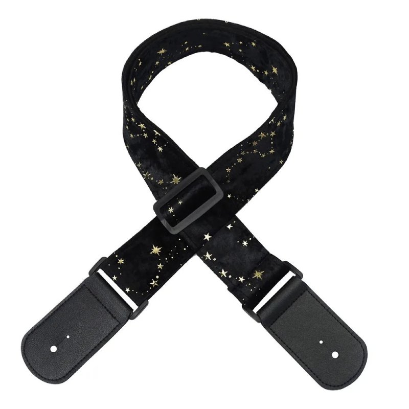 Black guitar strap with Milky Way pattern
