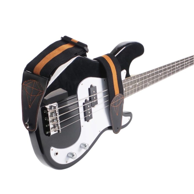 Stripes Rock' Bass Guitar Strap - Classic and Energetic in Orange Color