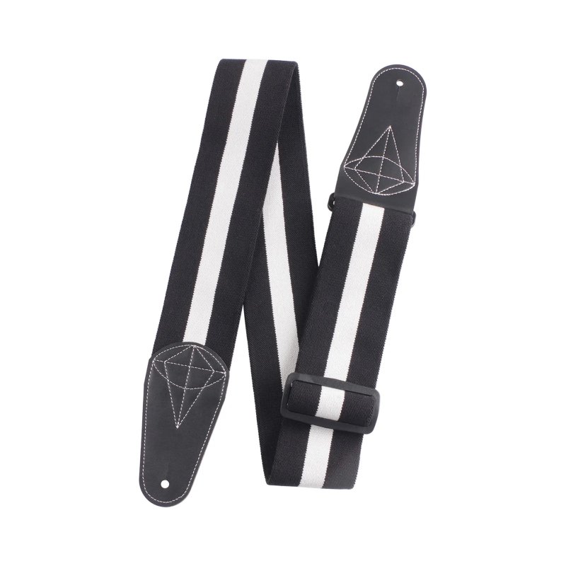Detailed view of the 'Stripes Rock' Bass Guitar Strap - Classic and Energetic
