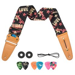 Black Rock 'n' Roll Guitar Strap