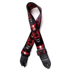 Guitar Strap with Screaming Skull Head