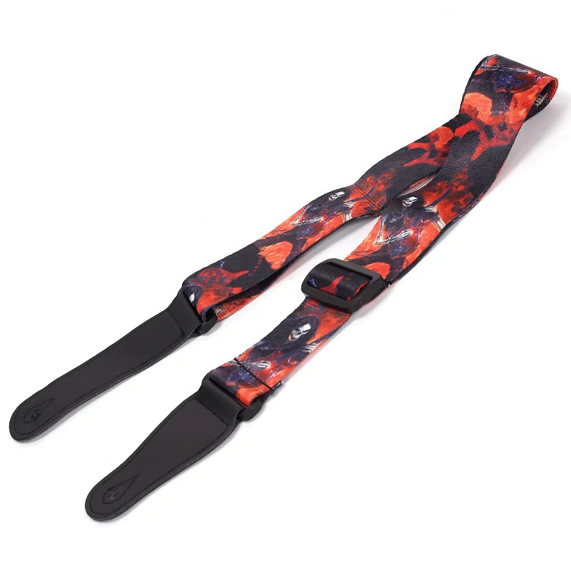 Guitar Strap with Skull Head Skeleton Hell's Guitarist