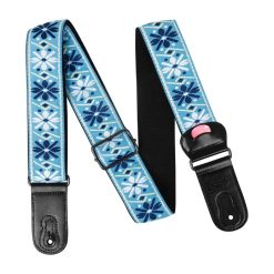 Azure Floral Vintage Guitar Strap