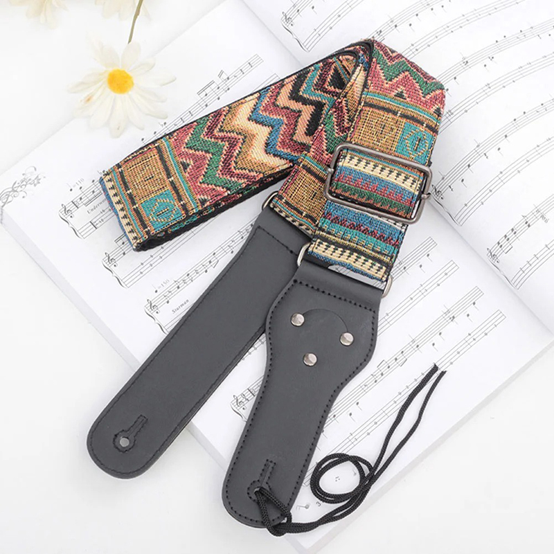 Vintage Guitar Strap with Tribal Vibrations