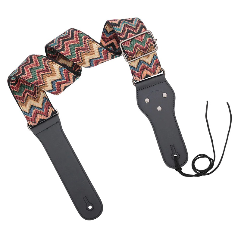 Detailed view of the Vintage Tribal Vibes Guitar Strap