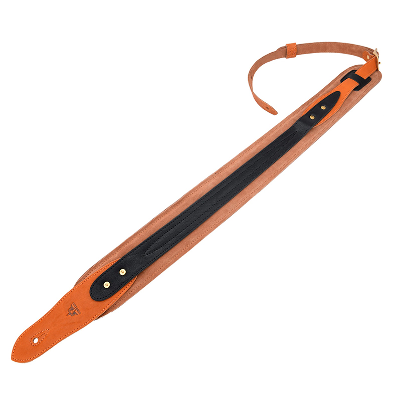Full view of the "Classic Elegance" Leather Bass Strap