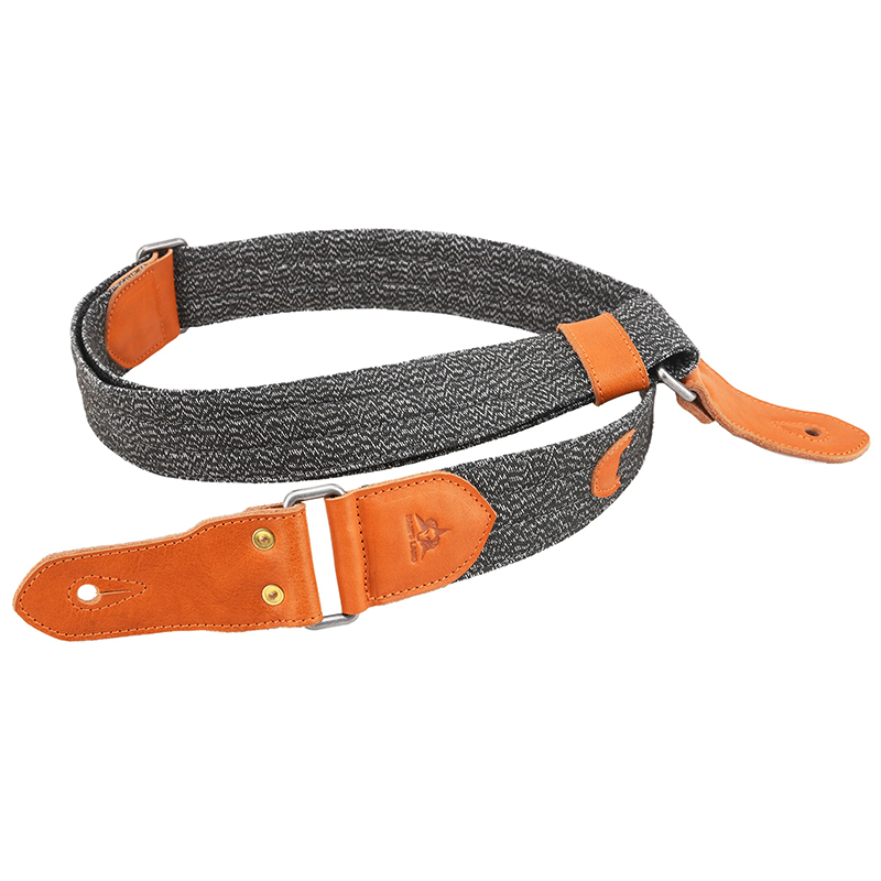 Textured fabric bass strap with calf leather