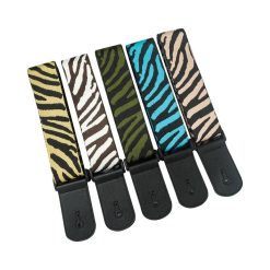 Collection of Guitar Straps with Wild Safari Zebra Pattern - 5 colors to choose from