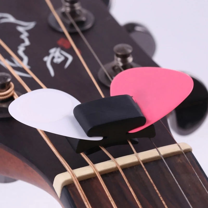 Details of the Pick Holder on the Guitar Headstock