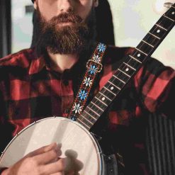 Magnificent Blue Braided Folk Banjo Strap