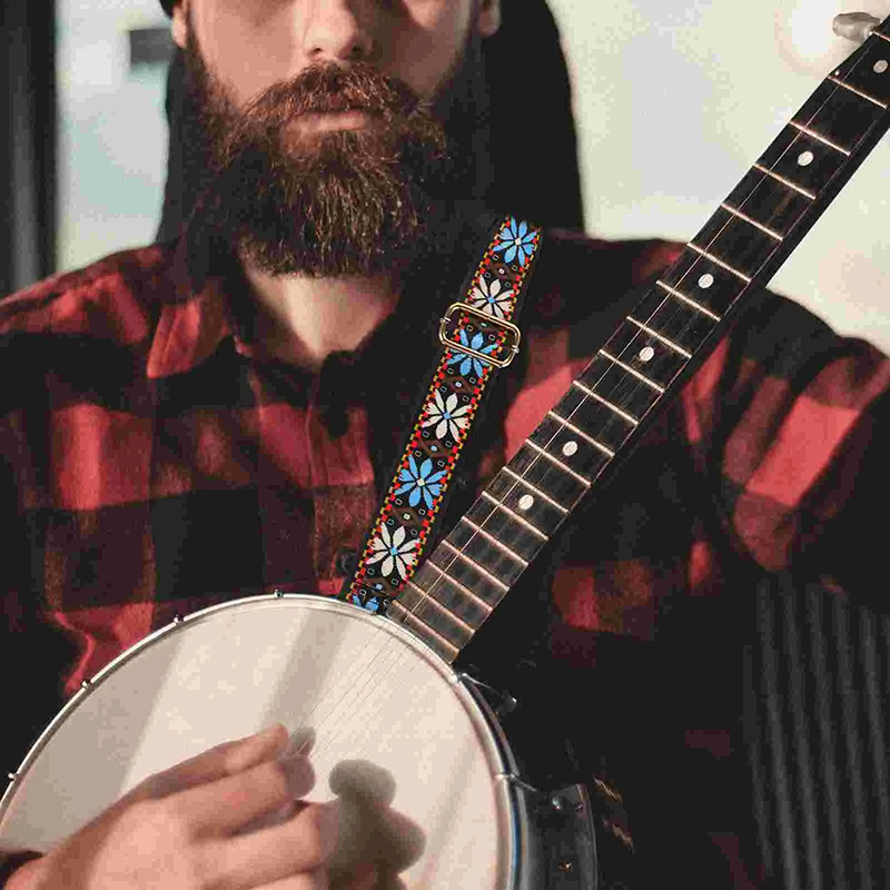 Magnificent Blue Braided Folk Banjo Strap