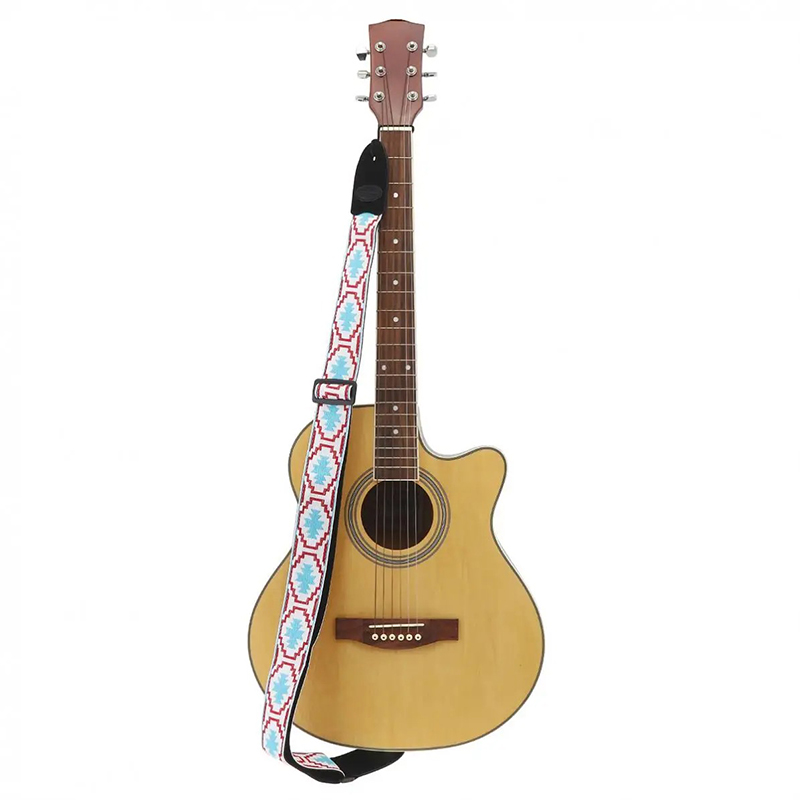 Bohemian Blue Guitar Strap Test