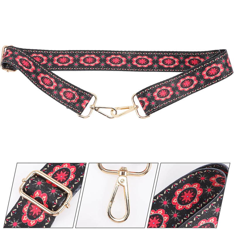 All the details of the Scarlet Rosette Banjo Strap