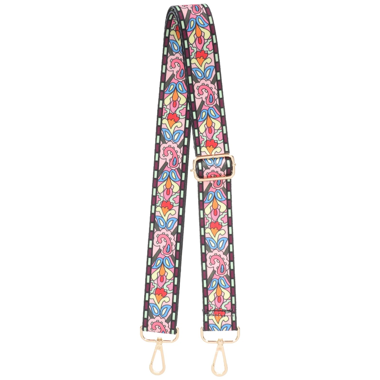 Full view of the Vintage Flower Power Banjo Strap