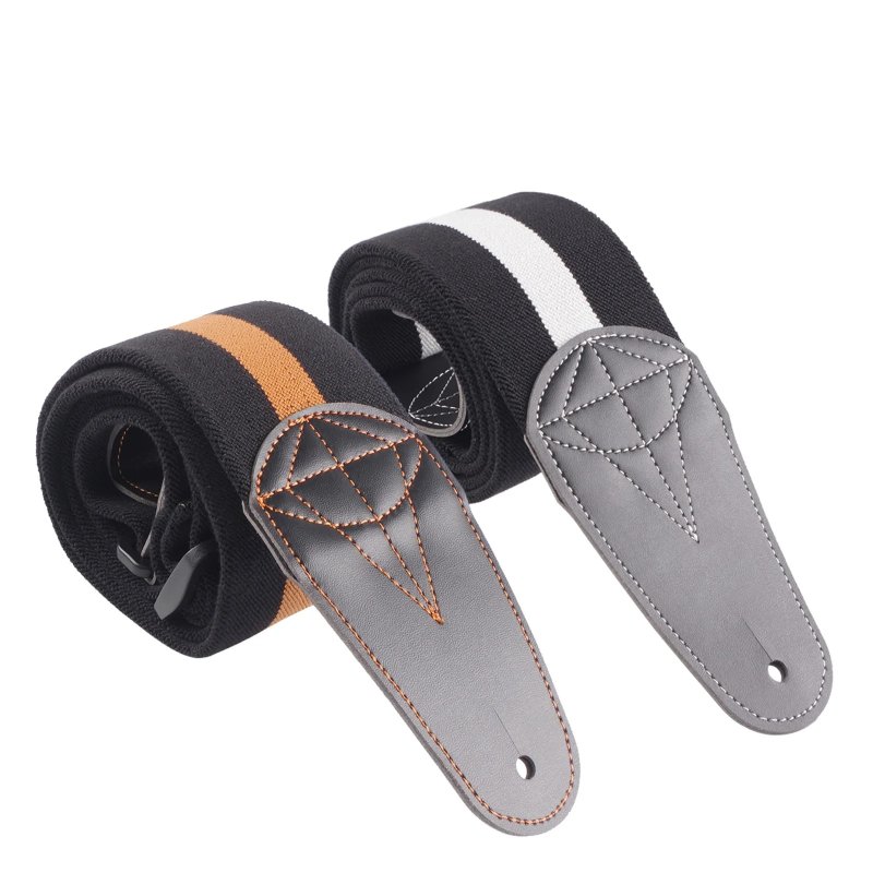 Detailed view of the 'Stripes Rock' Bass Guitar Strap - Classic and Energetic