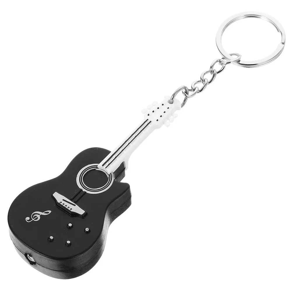 3D view of the classic black guitar keychain