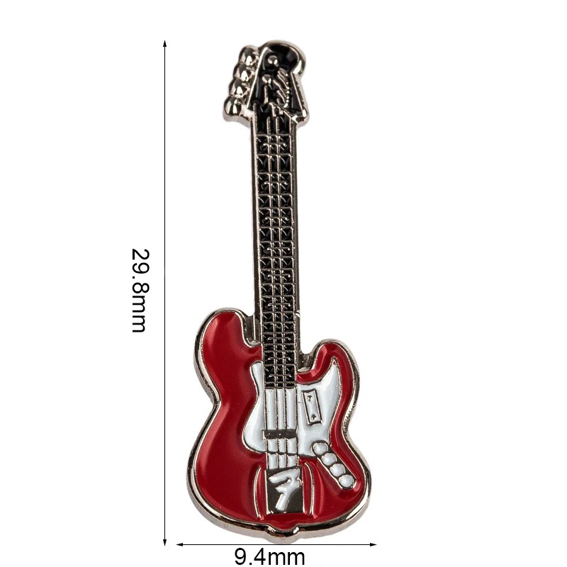 Dimensions of Enamel Pins of Electric Guitar Rock N Roll