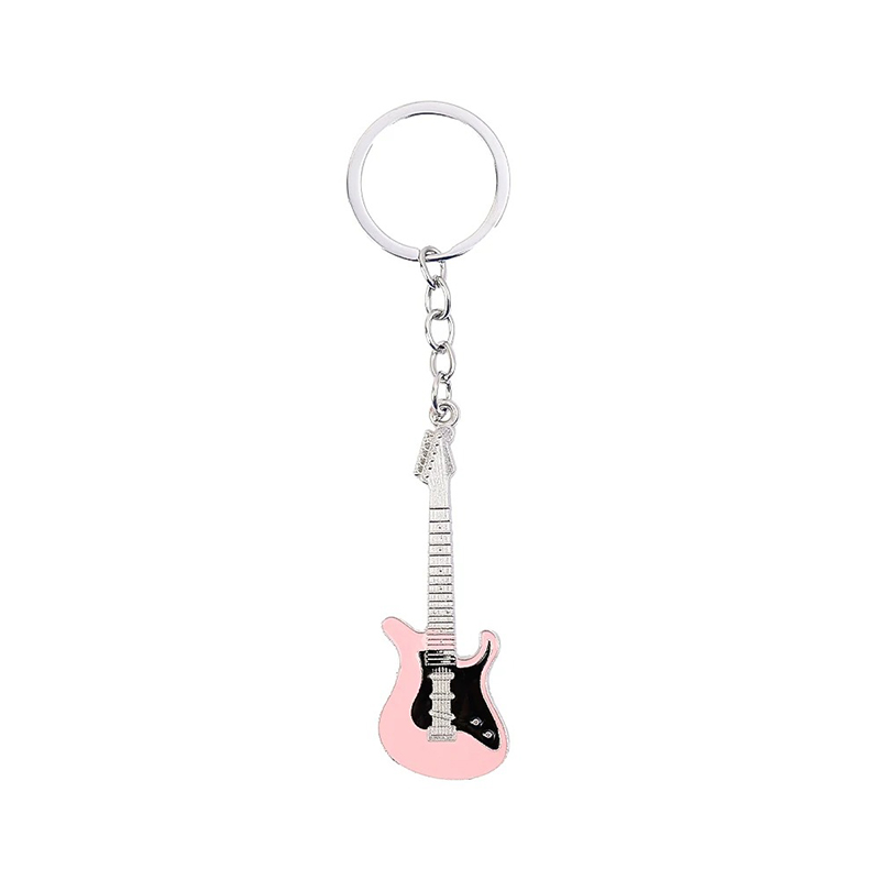 Electric guitar keychain available in 6 colors - pink color