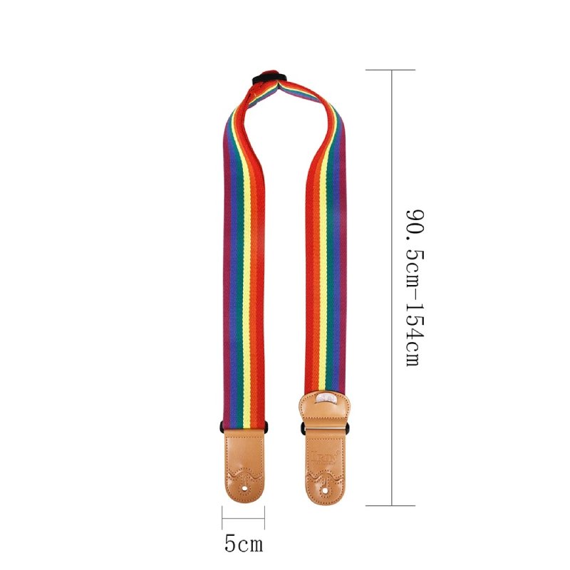 Dimensions of the Rainbow Guitar Strap