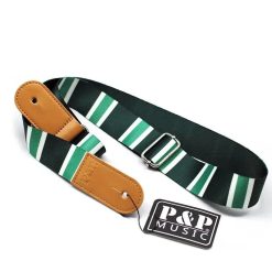 Green Varsity Stripes Ukulele Strap