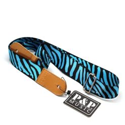 Turquoise Zebra Waves Ukulele Strap