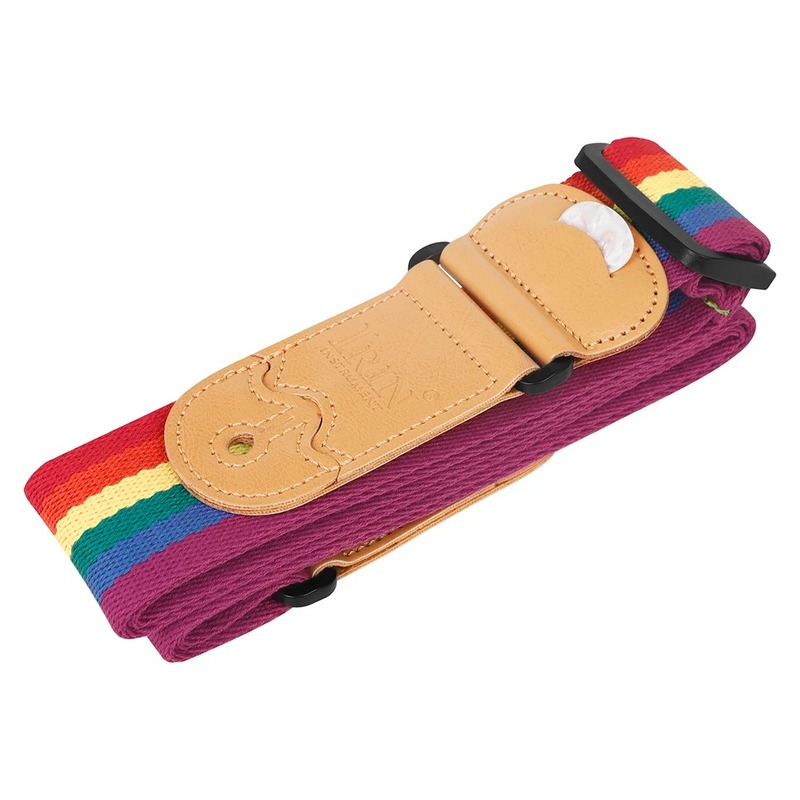 Full view of the Rainbow Arcoíris guitar strap