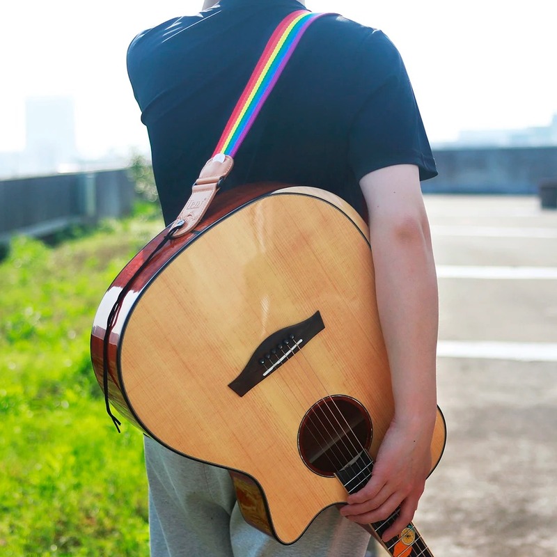 View of the Rainbow Guitar Strap