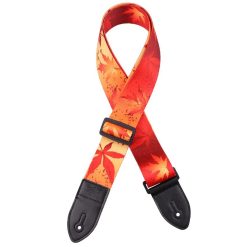 Guitar Strap with Autumn Maple Leaves