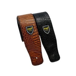 Prestige Crocodile Patterned PU Leather Guitar Strap - Available in 2 Colors