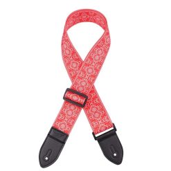 Stunning Guitar Strap in Red Bandana Style