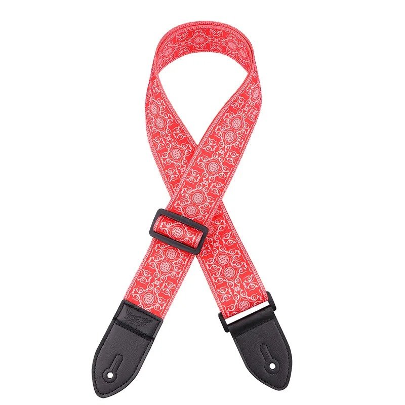 Stunning Guitar Strap in Red Bandana Style