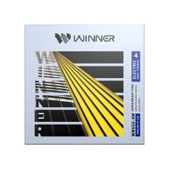 Front view of electric bass strings with bright and clear sounds