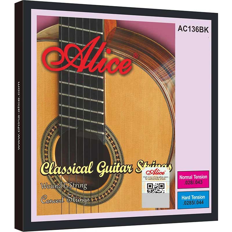Classic Guitar Strings Wound G-3 for Richer Harmonics, Complete Set in Black for a Special Style (With Smooth G-3 String Complement)