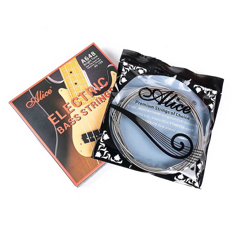 Electric Bass Strings - High magnetic permeability, for professional use, stainless steel alloy