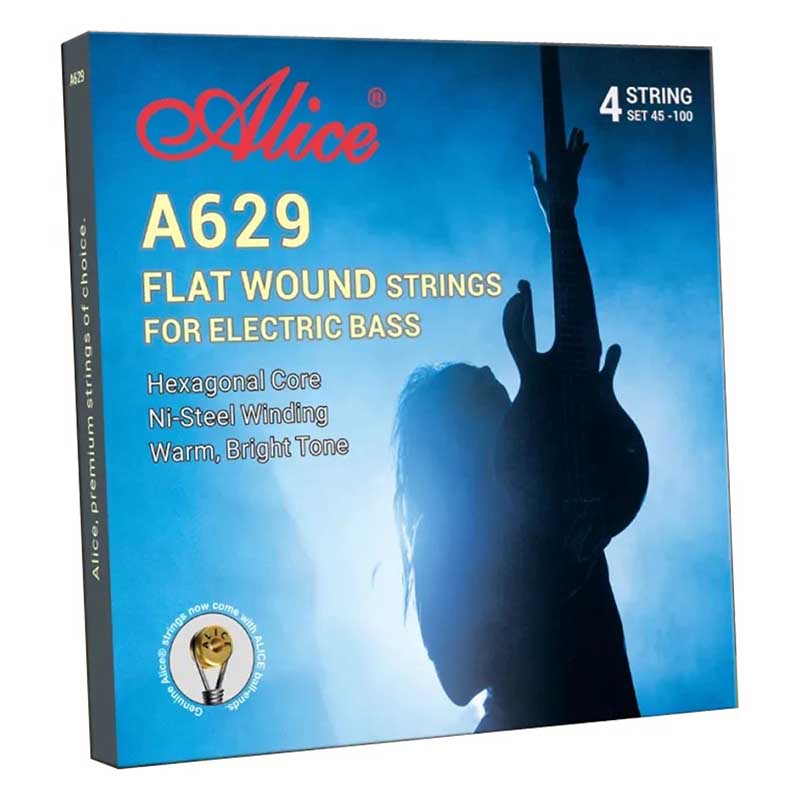 Electric Bass Strings - For professional use, flat winding, nickel alloy