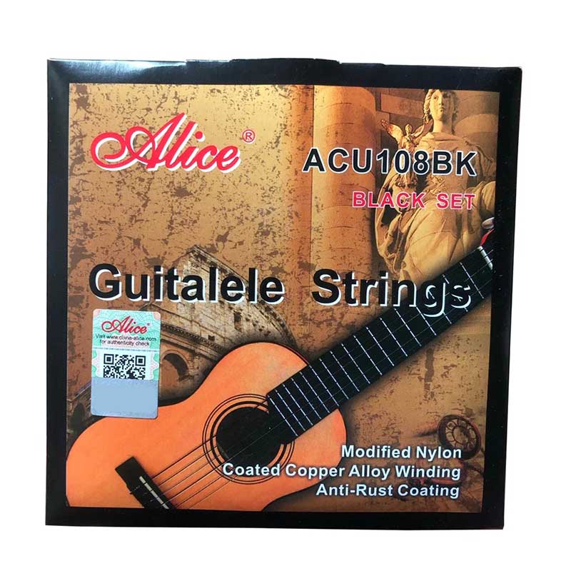 Guitalélé Strings - Complete Set in Black for a Special Style, Modified Nylon Achieves Quick Tuning Stability