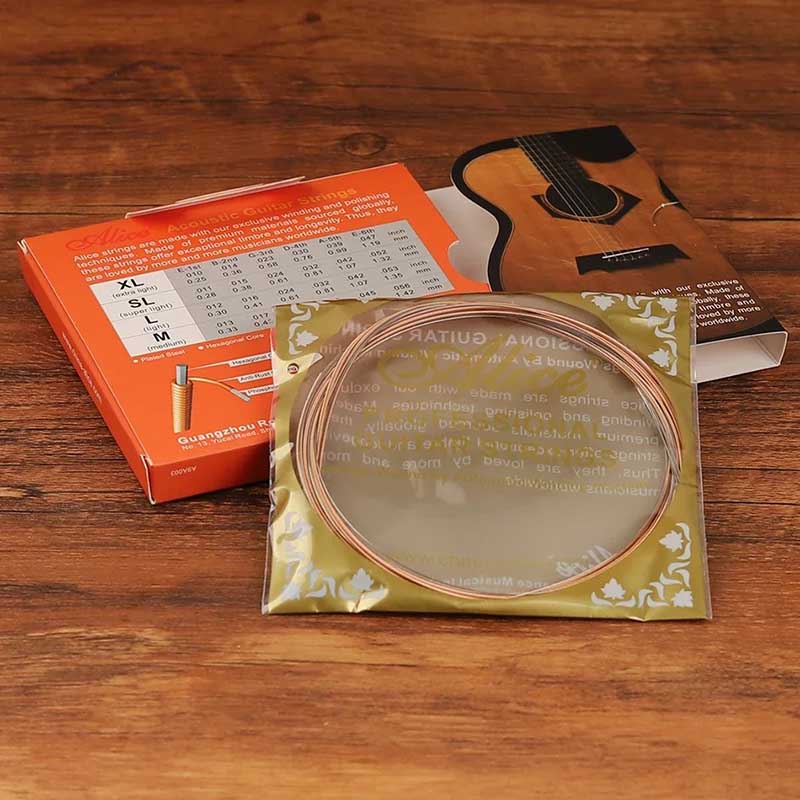 Acoustic Guitar Strings - Phosphor Bronze, Warm, Clear Sound with Clear and Melodic Highs and Deep Stable Low.