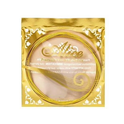Acoustic Guitar Strings - Set Completely Gold-Plated, Phosphor Bronze