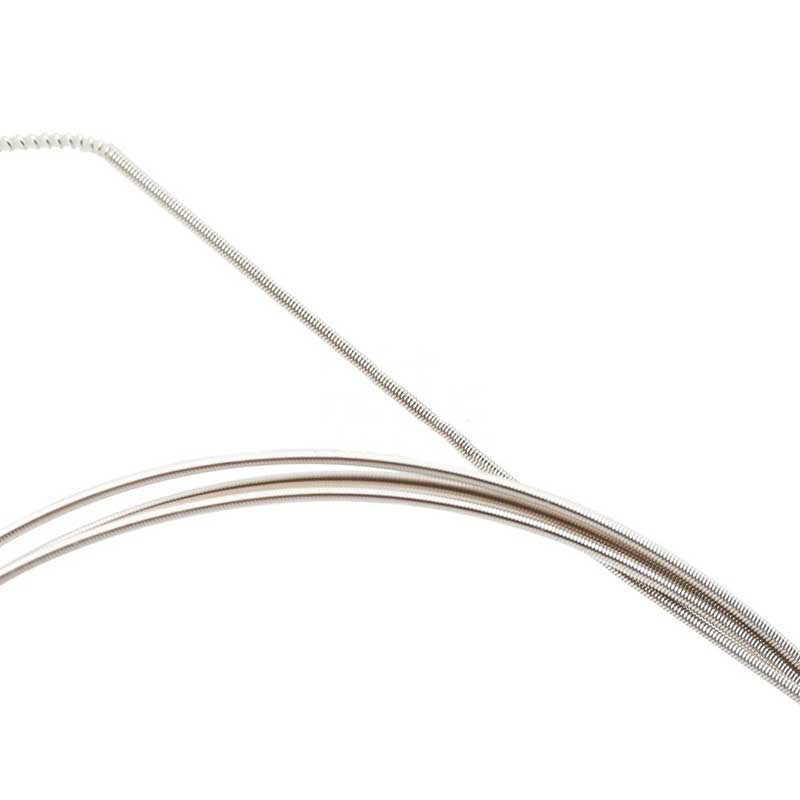 Detailed view of Guitalélé strings - Concert strings, rich and bright sound, modified nylon achieves quick tuning stability.