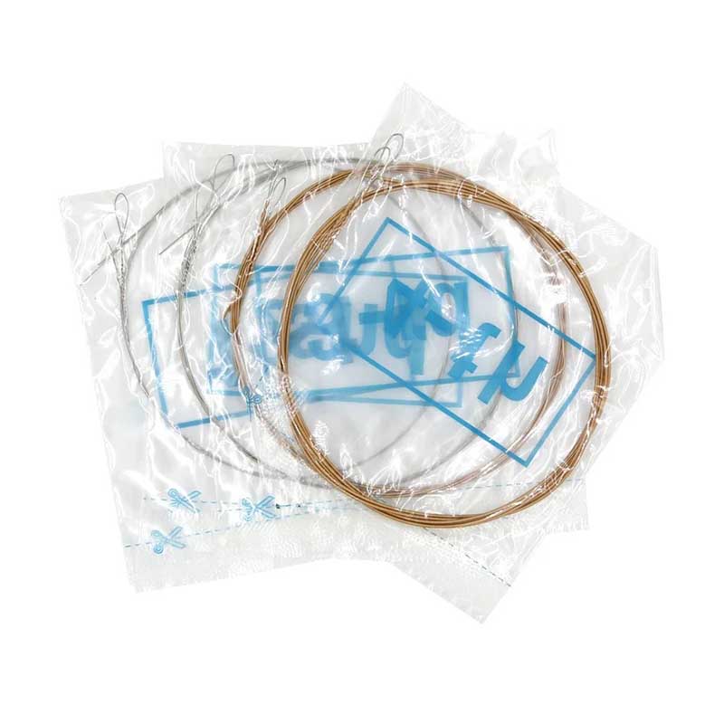 Detailed view of mandolin strings - Hexagonal core, for practice or performance