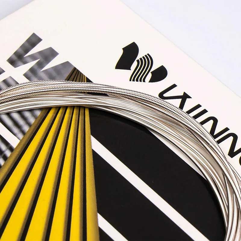 Detailed view of classical guitar strings, normal tension 150