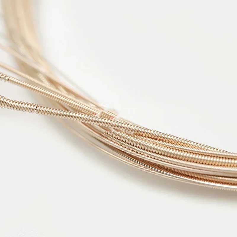 Detailed view of acoustic guitar strings - Multi-layer nano coating, warm, clear and projecting sound