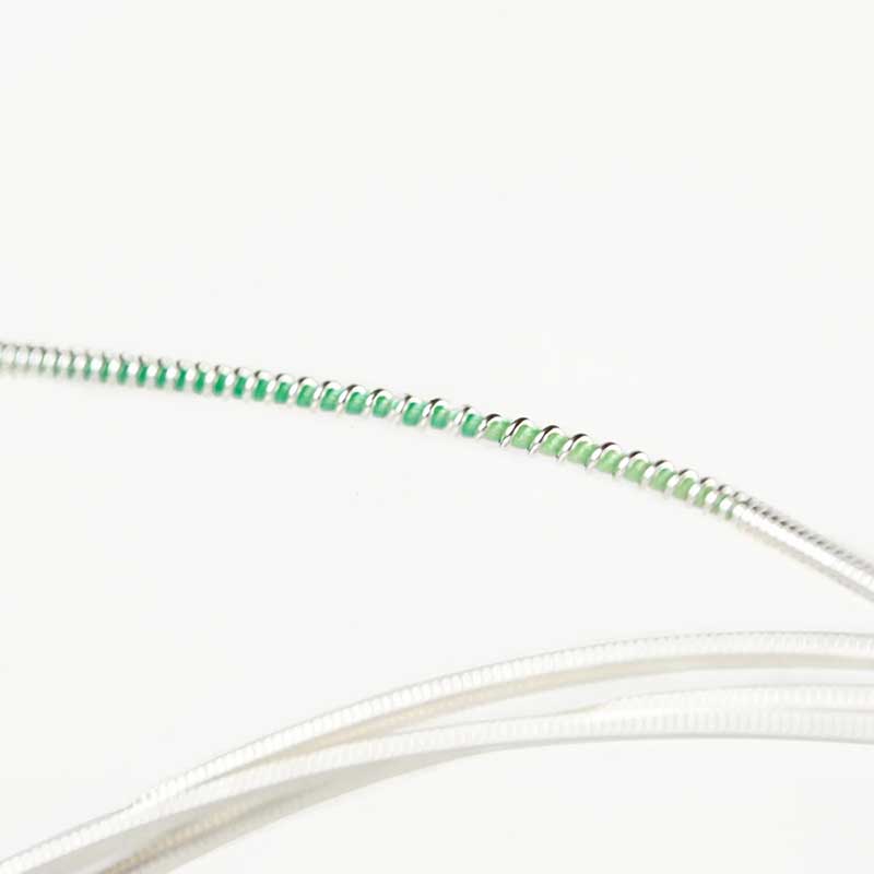 General view of the strings of a classical guitar, carbon concert strings with an extremely clear but powerful sound.