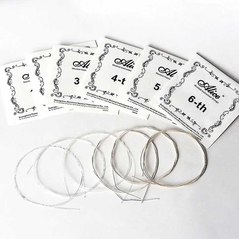 General view of classical guitar strings for flamenco guitar - Crystal Nylon and Carbon.