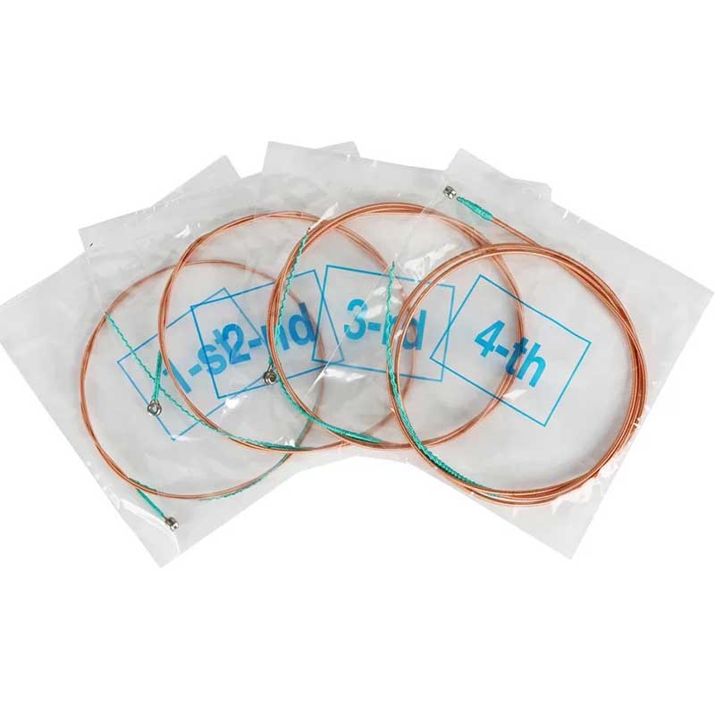 General view of electric bass strings - For practice, warm and elegant sound