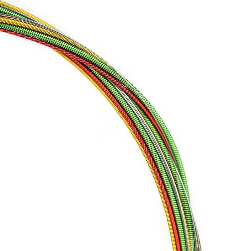 General view of Electric Guitar Strings - Strings for Practice and Performance, Colorful Strings for Electric Guitar, Shiny Appearance